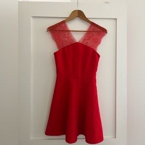 The Kooples Red Lace Cocktail Dress XS